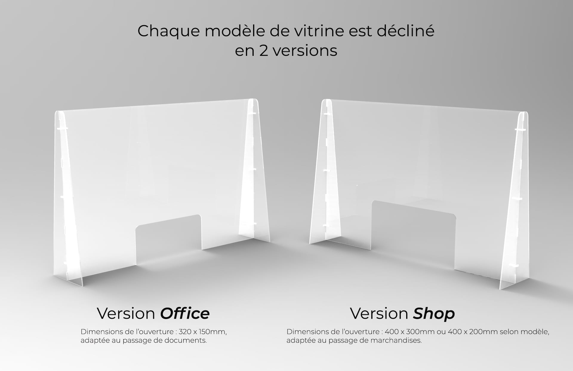 Vitrine de protection COVID19